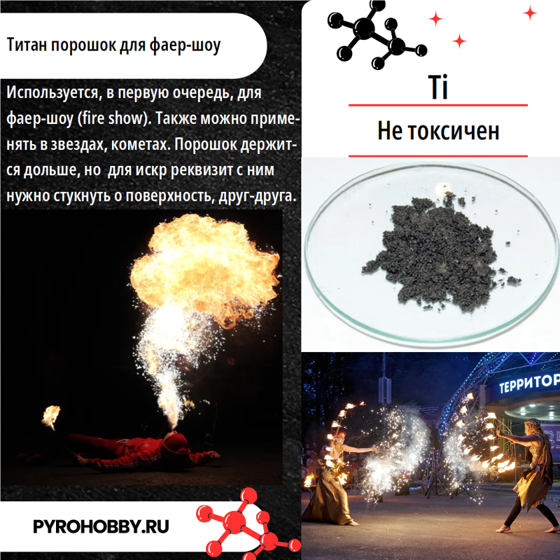 Титан порошок для фаер-шоу